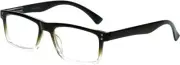 M Readers 104 Rectangular Reading Glasses +1.75 Black Olive Fade