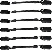 ECSiNG 6PCS Hat Retainer Clips Fishing Hat Spring Cords Cap Retractable Rope Holder for Fishing Kayaking Hiking Running Climbing Camping Stretched Range 17.5-40cm