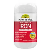 [Nature's Way] Natures Way High Strength Iron + Vitamin C & B12 30 Tablets