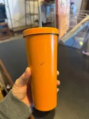 Sun Squad Double Wall Stainless Steel Straw Tumbler 20oz Orange