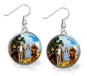 Wizard of Oz Glass Top French Wire Earrings Handmade Photo Jewelry Gifts