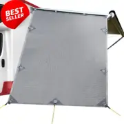Caravan Privacy Screen End Wall Roll Out Awning Side Sun Shade1.95m x 2.2m Grey