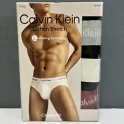 Calvin Klein Men’s 3 Pack Cotton Stretch Hip Brief Black XL