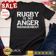 Funny Rugby Quote Vintage Gift Rugby is My Anger Management Unisex T-shirt