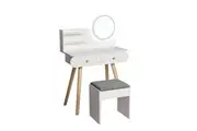 Levede 3 LED Light Colours Makeup Mirror Dressing Table Stool Set
