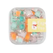50Pcs Thumb Map Tacks Pushpins Transparent Plastic Square for Head Decora