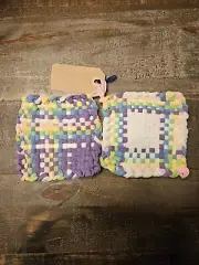 5"x5" Handmade Potholders Polyester Woven Loom, Hot Pads, Oven Mitt