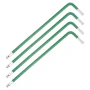 4Pcs Ball End Hex Key Wrench, 2.5mm l Shape Long Arm S2 Steel Repair [Green]