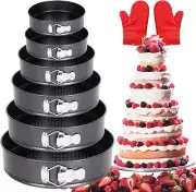 Springform Cake Pan Set, Non-Stick 6Pcs(7 8 8.5 9.5 10 11Inch) Cheesecake Pan Re