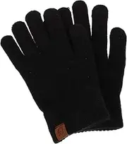 [OATIPHO] 1 Pair Winter Knit Gloves for Men Women Thermal Touch Screen Gloves Warm Winter Gloves Windproof Protection Gloves for Outdoor Sports Black