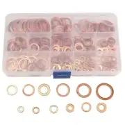 280 Pcs Assorted Solid Copper Crush Washers Seal Flat Ring Fittings Set US Stock