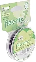 The Beadsmith Flex-Rite 7 Strand Nylon Coated, Stainless-Steel Beading Wire, Jewelry Making Supply (.018 Dia, Purple - 30 Ft)