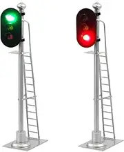 2PCS Model Railroad Train Signals 3-Lights Block Signal 1:43 O Scale 12V Green-Yellow-Red Traffic Lights for Train Layout New JTD433GYR