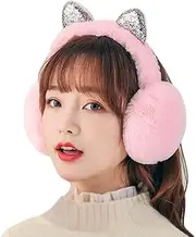 [Cysocool] Kids Furry Winter Earmuffs Cute Fox Plush Faux Fur Earmuffs Girls Boys Soft Warm Fleece Cushioned Ear Warmers Earflaps Ears Protector Children Warm Ear Covers Xmas Gift Winter Birthday Gift