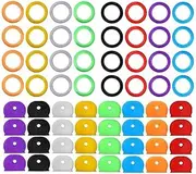 Silicone Key Cap,Key Caps Tags Covers, 80 Pcs Key Caps Covers Tags Set, CuiCanfla Colorful Rubber Flexible Key Cap Identify Cover Tags for Easy Identifying Key, Protect Keys