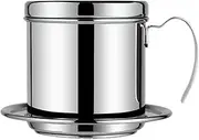 Vietnamese Coffee Filter Portable Coffee Press Maker Reusable Phin Infuser Strainer Pot Stainless Steel Coffee Drip Brewer Manual Coffee Percolator for Office, Home, Restaurant, Cafe Use