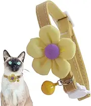 Cat Flower Collar, Kitten Necklace, Cute Flower Collar Adjustable with Bell for Daily Decoration Pet Accessory Dogs Puppies Cats