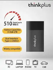 Lenovo thinkplus US202 Portable SSD 512GB Solid State Drive USB3.1 TypeCExternal