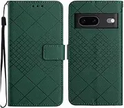 Compatible with Google Pixel 7A 5G Case,Compatible with Google Pixel 7A 5G Kickstand Flip Card Slots PU Leather Phone Cover Green