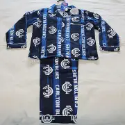 Carlton Blues AFL Boys W16 Navy Blue Printed Flannel Pyjama Set Size 14 New