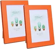 Cluckyu Picture Frame for 4x6 inch Photo MDF Photo Frame for Tabletop and Wall Orange 2Pack