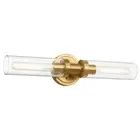 Brushed Gold Bathroom Vanity Light Fixture, 2-Light Modern Wall Sconce Lighti...