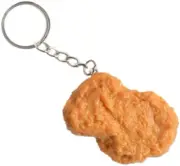 Imitation Food Keychain Fried Chicken Leg Nuggets Wing Creative Keyring Fun Cute