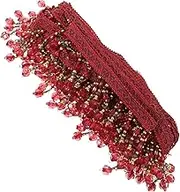 HAWILLOSCH Curtain Beads Lace Pendant Beaded Tassel Fringe Trim Cm Versatile DIY Home Decor Window Dressings