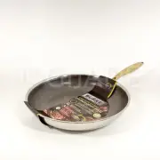 David Burke Geo Clad 12" Heavy Stainless Steel Skillet Frying Pan Gold Handle