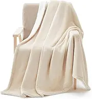 [CASUAL LIVING] 32606 King-California Plush Reversible King Bed Blanket Home and Hotel Luxury Premium Collection Machine Washable Easy Care Cozy Fuzzy Bedding Blankets, King, Beige