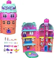 Polly Pocket JKB89 Micro Dolls & Large Gelateria House Playset, Ice Cream Bear Theme with Over 25 Accessories, Includes Furniture, Food and Animals