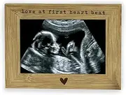 Baby Scan Photo Frame, Love At First Heart Beat, New Parent Gift, Pregnancy Announcement Picture Frame, 4" x 6", Beige