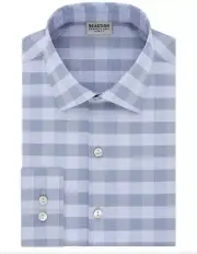 Kenneth Cole New York Mens Blue Button-Down Checkers Shirt Size M