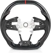 Hydro Dip Carbon Fiber Steering Wheel Perforated Leather Steering，Compatible With Civic Gen 10th Type R FK8 2016-2020