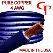 30 ft TRUE AWG 4 Gauge OFC COPPER BLUE Power Wire Ground Cable GP Car Audio