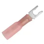 Pacer 22-18 AWG Heat Shrink Spade Terminal - #8 Stud Size - 100 Pack [TE18-8SLF-