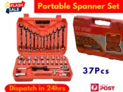 37x Combination Spanner Set Portable Impact Socket Set Socket Wrench Ratchet Set