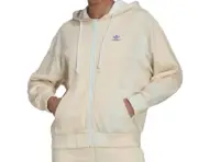 adidas Originals Trefoil Hoodie Womens Small Full Zip Tie Dye Blue Orange