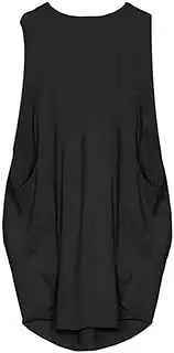 [N\P] NP Dress Female Summer Sleeveless Loose Vest Casual Medium Calfskin Dress Robe Black
