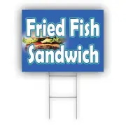 Fried Fish Sandwich Advertising Striped Bass Swordfish Food Coroplast Yard Sign