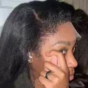 Kinky Straight 4C Kinky Edges Curly Baby Hair Wig HD Lace Frontal Human Hair Wig