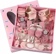 [T Tersely] 18PCS Baby Girl's Hair Clips Cute Hair Bows Baby Elastic Hair Ties Hair Accessories Ponytail Holder Hairpins Set Girls Hair Accessories For Baby Girls Teens Toddlers, Assorted styles CC