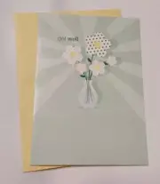 Vintage Get Well Soon Card with Envelope - Recovery, Flowers, Sickness, Surgery