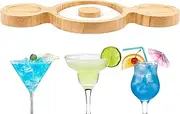 Glass Rimmer - Wooden Margarita Salt Sugar Glass Rimmer,Bartender Cocktail Practical Tools and Accessories for Party