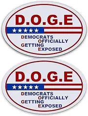2 Pack Doge D.O.G.E. Department of Government Efficiency Magnet Gift Decoration Vinyl Coat of Arms Auto Bumper Magnet Stickers Fade Proof Waterproof Outdoor Indoor
