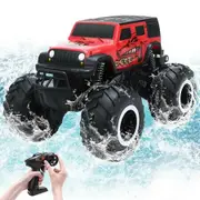 RC Truck Toy 4x4 Offroad Waterproof 24GHz Amphibious Monster Remote Control Car Beach Lake Pool Boat Toddlers Ages 4+