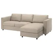 VIMLE 3-seat sofa, with chaise longue/Hillared beige