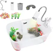 Baby Turtle Tank Starter Kit - Reptile Tortoise Habitat with Adjustable UVA