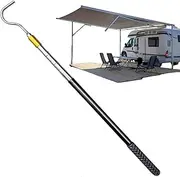 Retractable RV Awning Pole - Metal Tent Canopy Opener RV Awning Rod | Multifunctional Anti-Slip Pull Rod with Rubber Handle, Extends