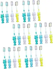 SOPOTUTU 24Pcs Bear Shaped Bamboo Charcoal Toothbrush for Soft Bristles Ergonomic Design for Comfortable Oral Care